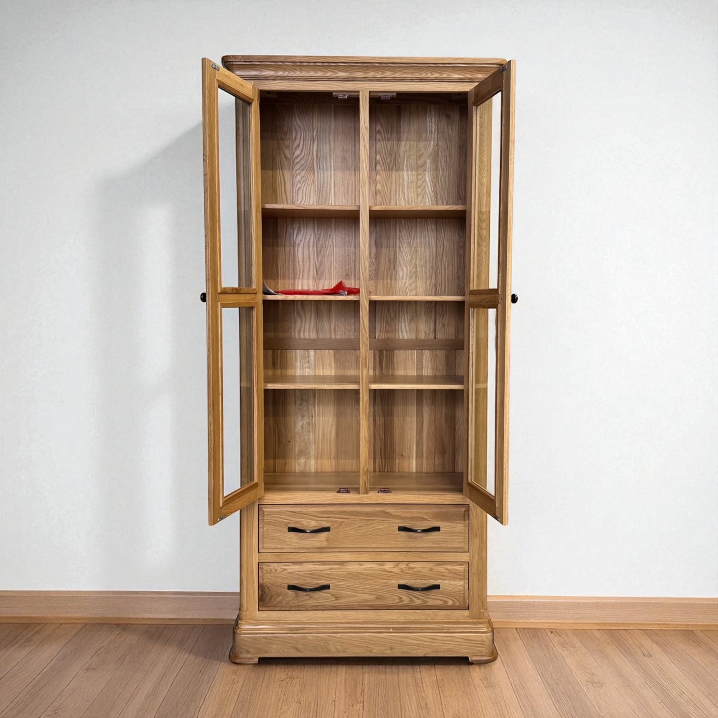 Natural Solid Oak Display Cabinet Canterbury Range From Oak Furnitureland RRP £749