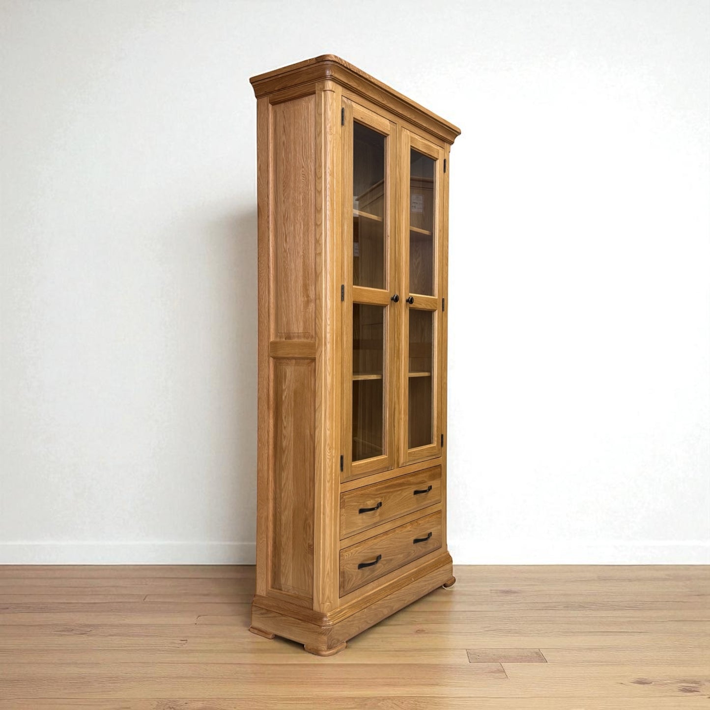 Natural Solid Oak Display Cabinet Canterbury Range From Oak Furnitureland RRP £749
