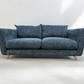 OAK FURNITURELAND DENIM FABRIC 3 SEATER SOFA DALBY RANGE RRP £1749