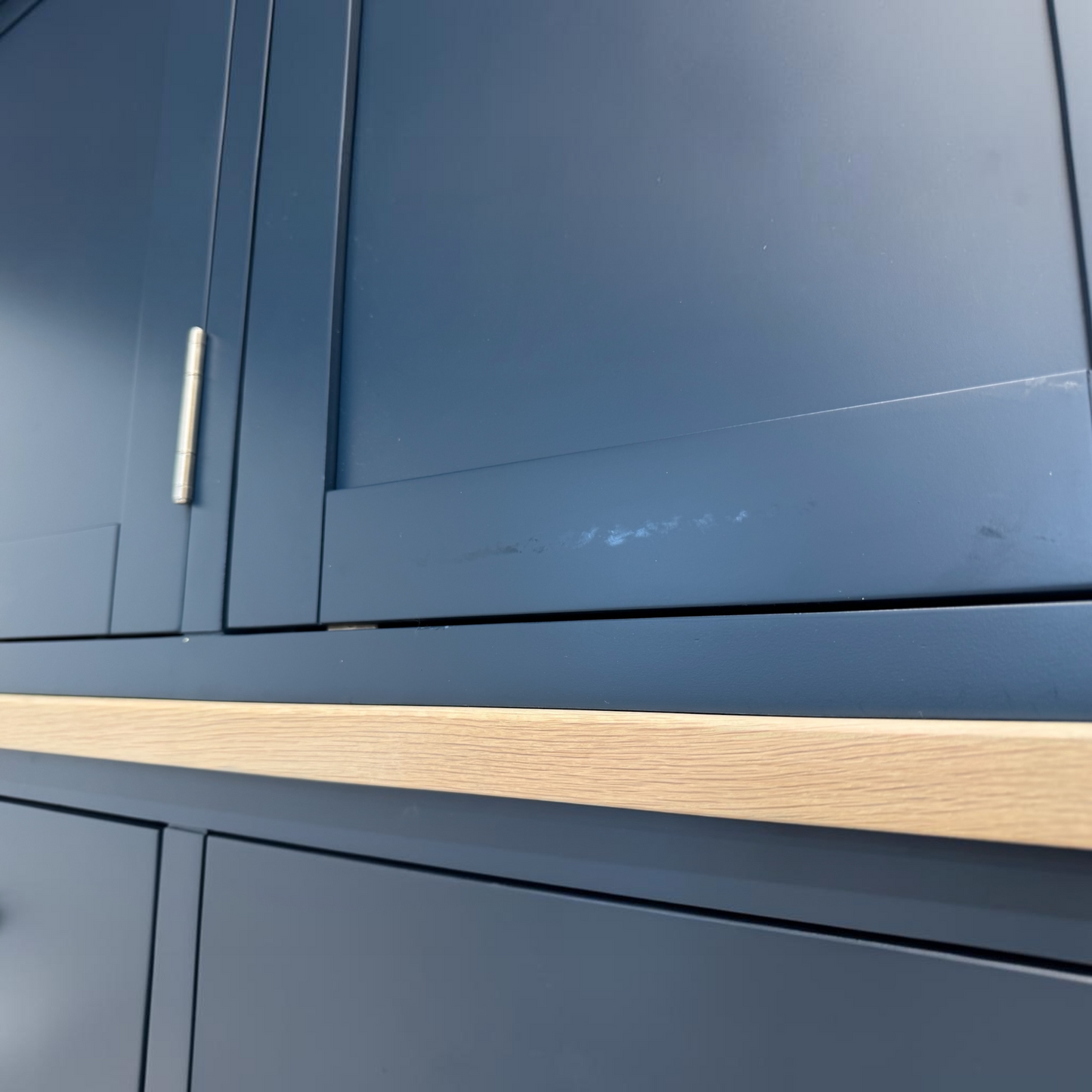 Solid Oak Top & Solid Wood Frames Triple Larder, Chester Midnight Blue Range RRP £1999