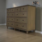 Smoked Solid Oak & Oak Veneer 10 Drawer Chest, Bibury Smoked Oak Range, RRP £1300