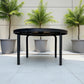 Moda Furnishings Premium Quality Aluminum 6 Seater Large Round Table with Glass Top, RRP £699
