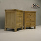 Set of 2 Whitewashed Oak 3 Drawer Bedside Tables from the Inglesham Range, RRP £398