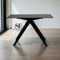 Grey Ceramic and Black Metal Legs Console Table from the Trento Range by Oak Furnitureland