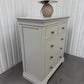 Solid Wood Frame & Pebble Grey Painted 5 Drawer Chest RRP £449