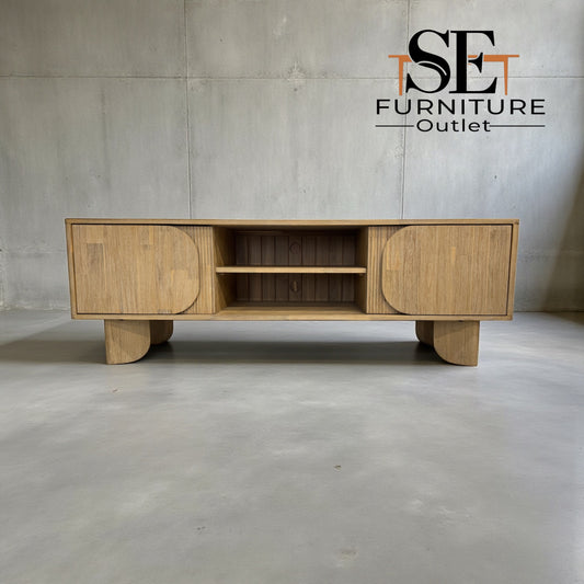 Solid Acacia Wood Extra Large TV Unit Okkio Range From Oak Furnitureland RRP £629