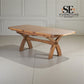 Rustic Solid Oak Extending Dining Table, 10 to 12 Seater Hercules Range From Oak Furnitureland RRP £1099