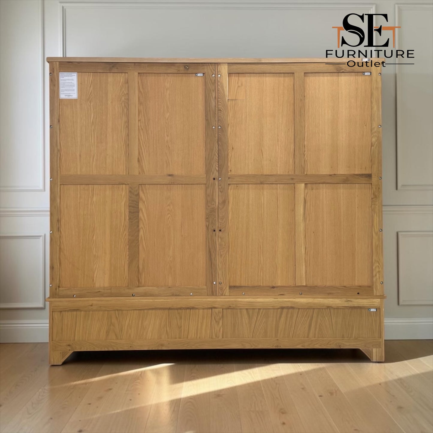 Whitewashed Finish Solid Oak & Quality Oak Veneer Quad Wardrobe, Inglesham Range, RRP £2200