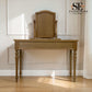 Whitewashed Finish Solid Oak & Oak Veneer Dressing Table with Mirror RRP £649