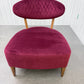 Crimson Velvet Fabric Casual Chair With Solid Oak Frame RRP £589