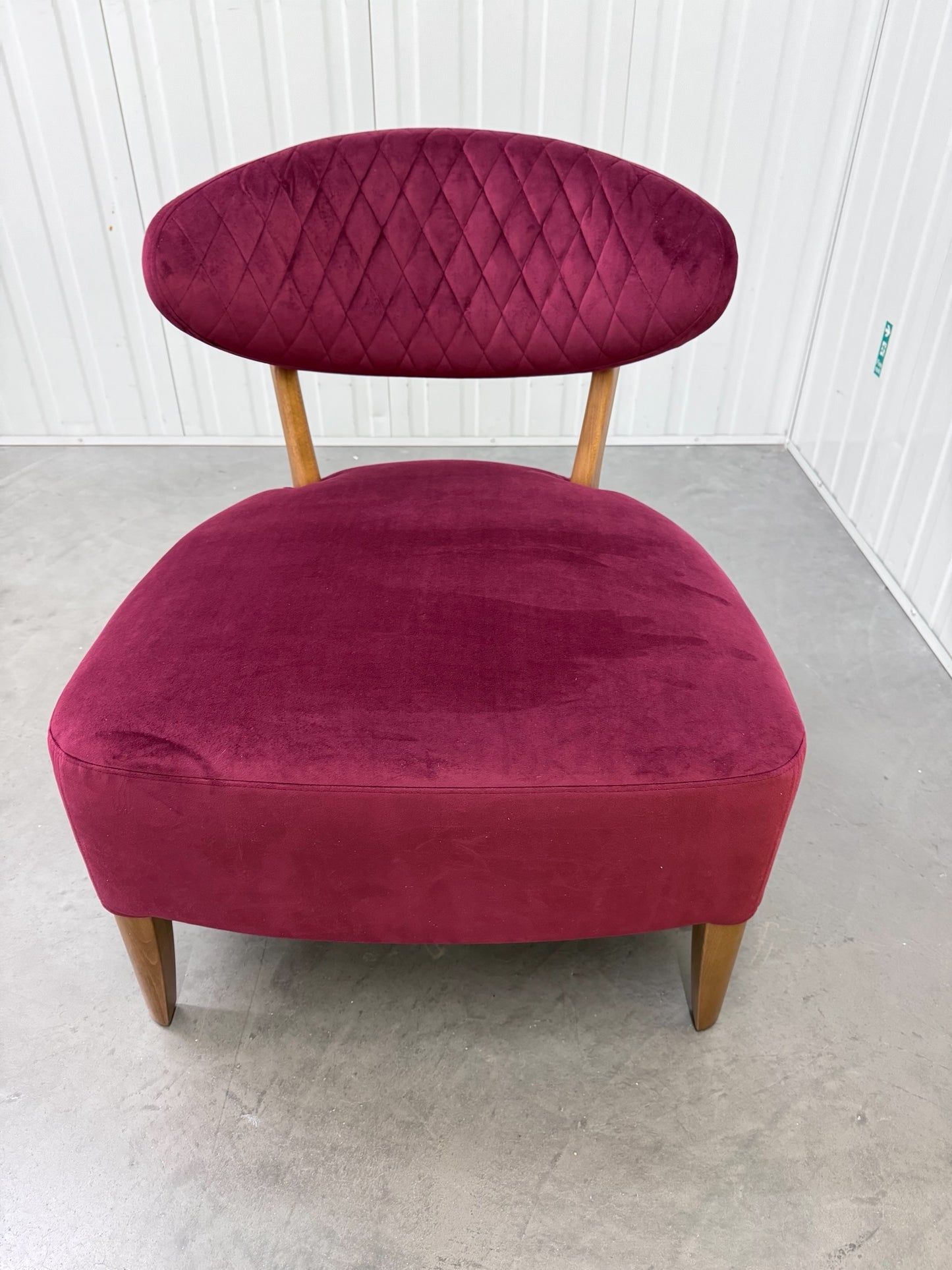 Crimson Velvet Fabric Casual Chair With Solid Oak Frame RRP £589