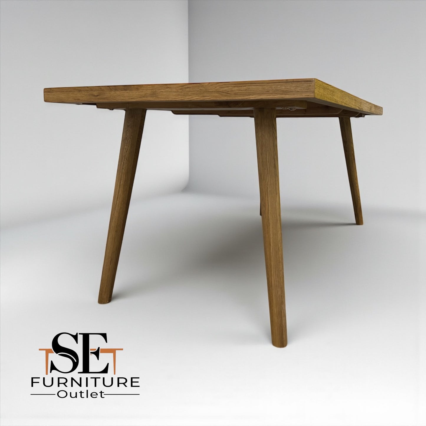 Brushed & Glazed Solid Oak Dining Table, 8 Seater Parquet Range From Oak Furnitureland RRP £809