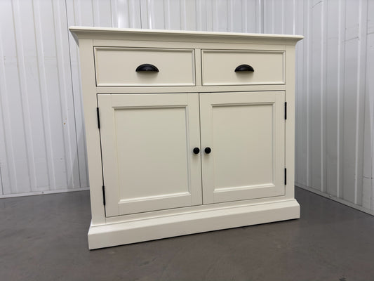 Solid Wood & Warm White Painted Panels 2 Door Sideboard RRP £499