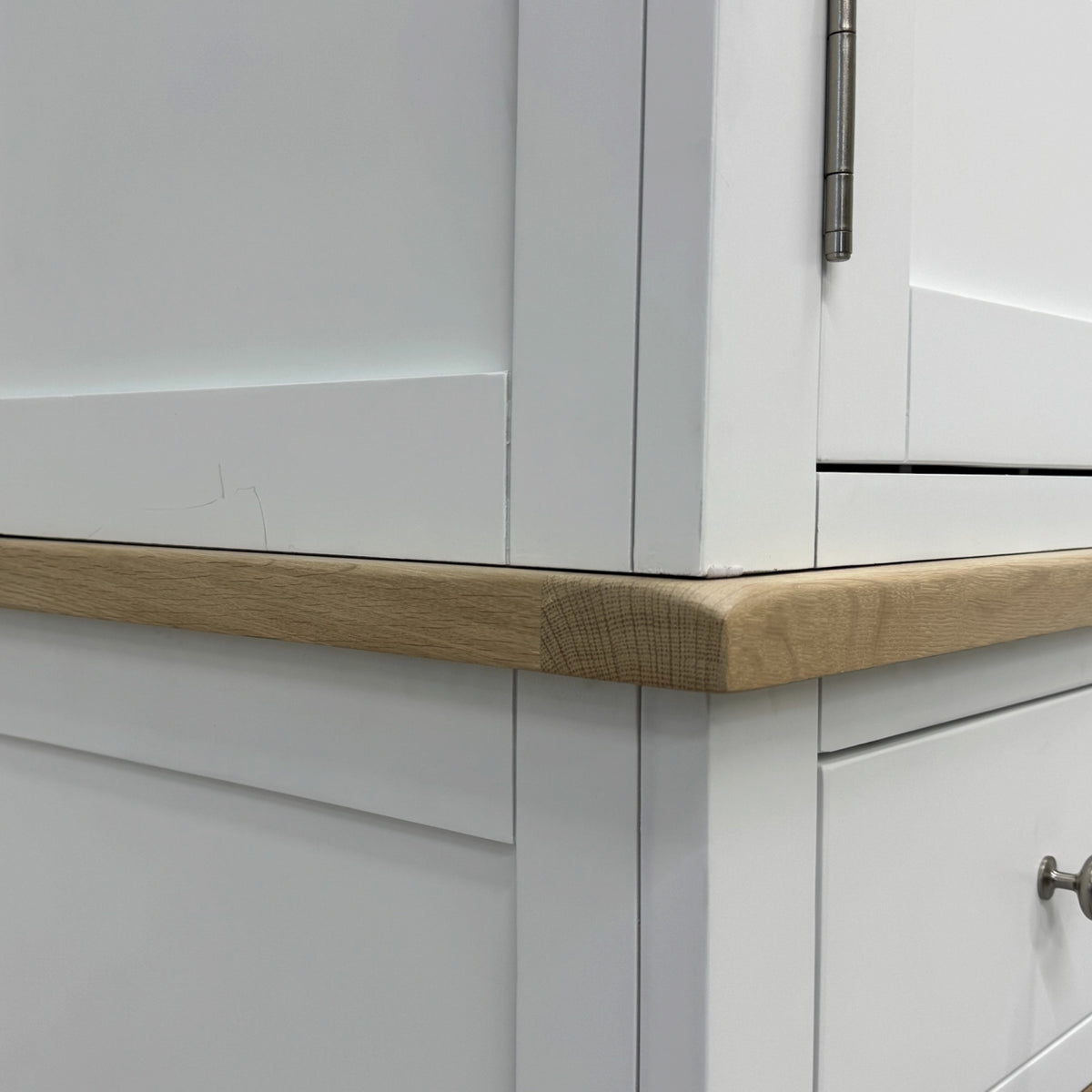 Solid Oak Top & Solid Wood Frames Triple Larder, Chester Pure White Range RRP £1999