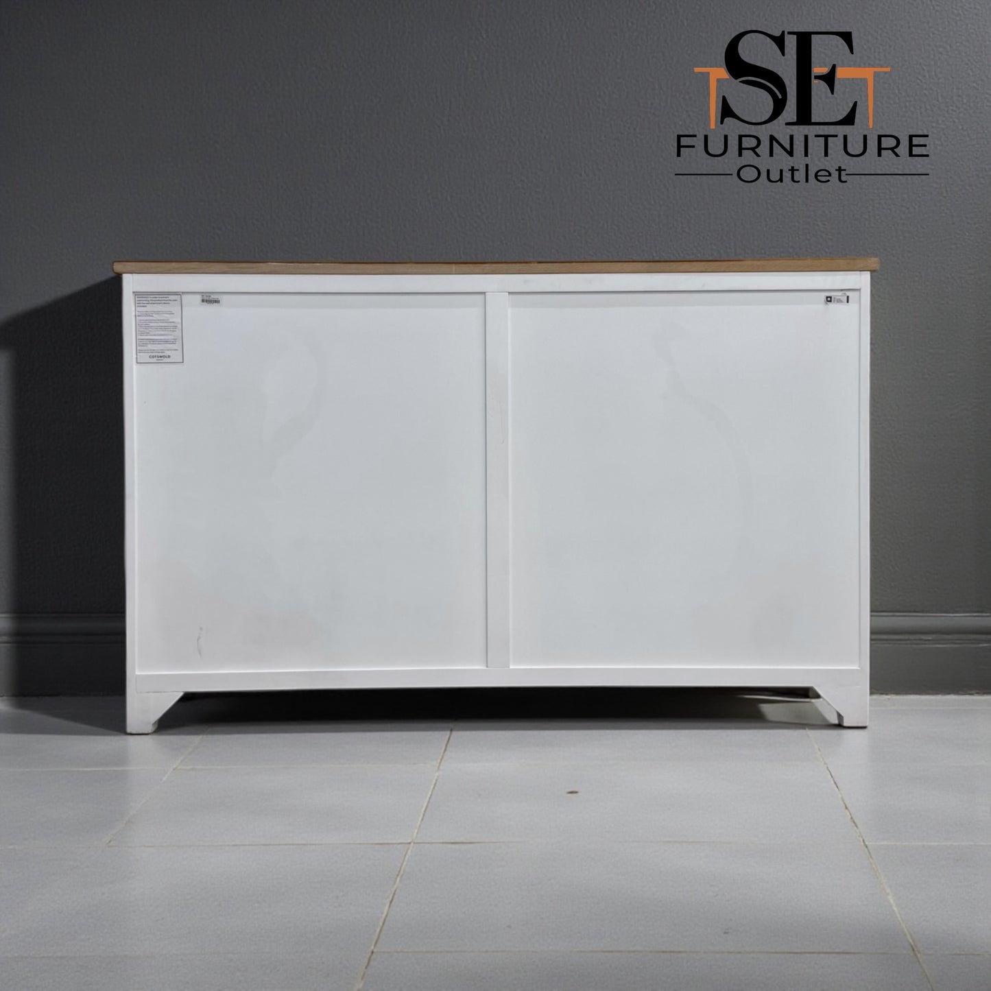 White Wax Finished Oak Top 10 Drawer Chest, Chester Pure White Range RRP £1100