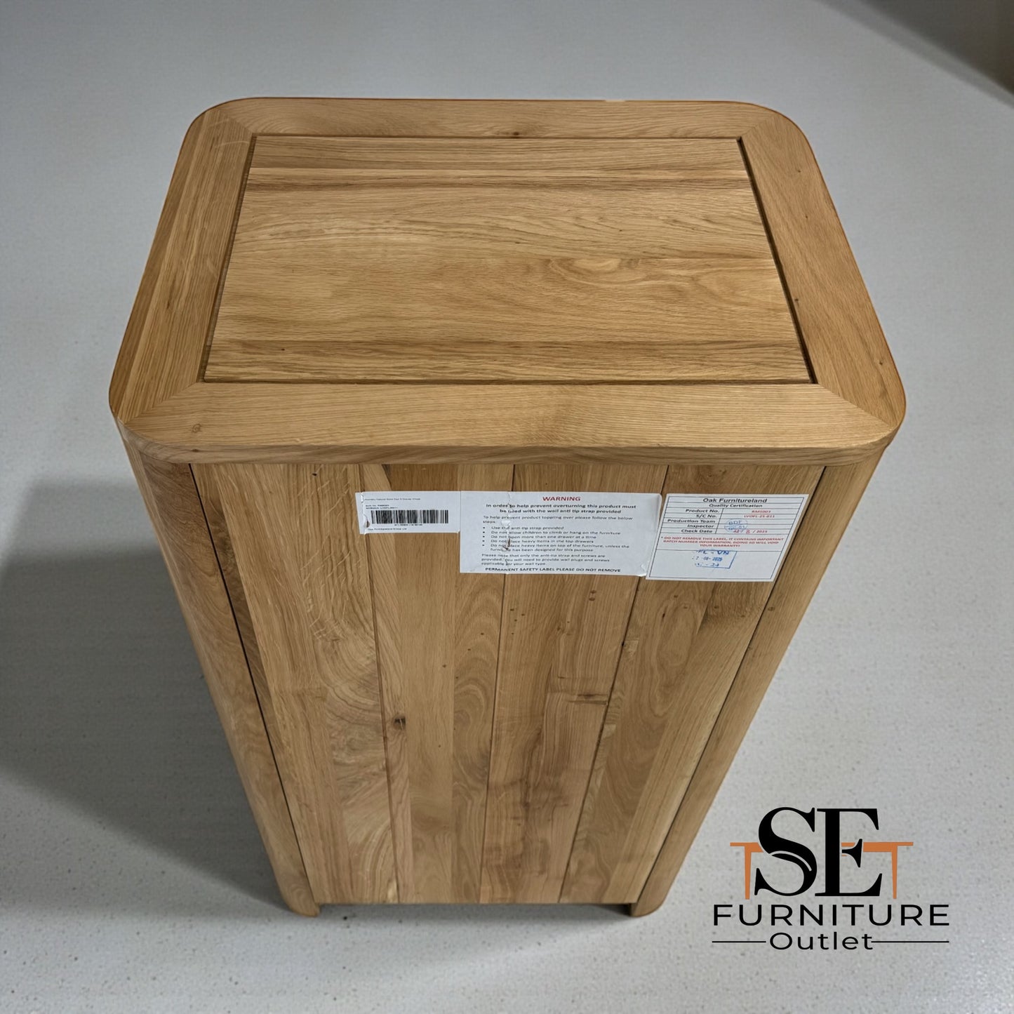 Natural Solid Oak Tallboy Romsey Range From Oak Furnitureland RRP £499