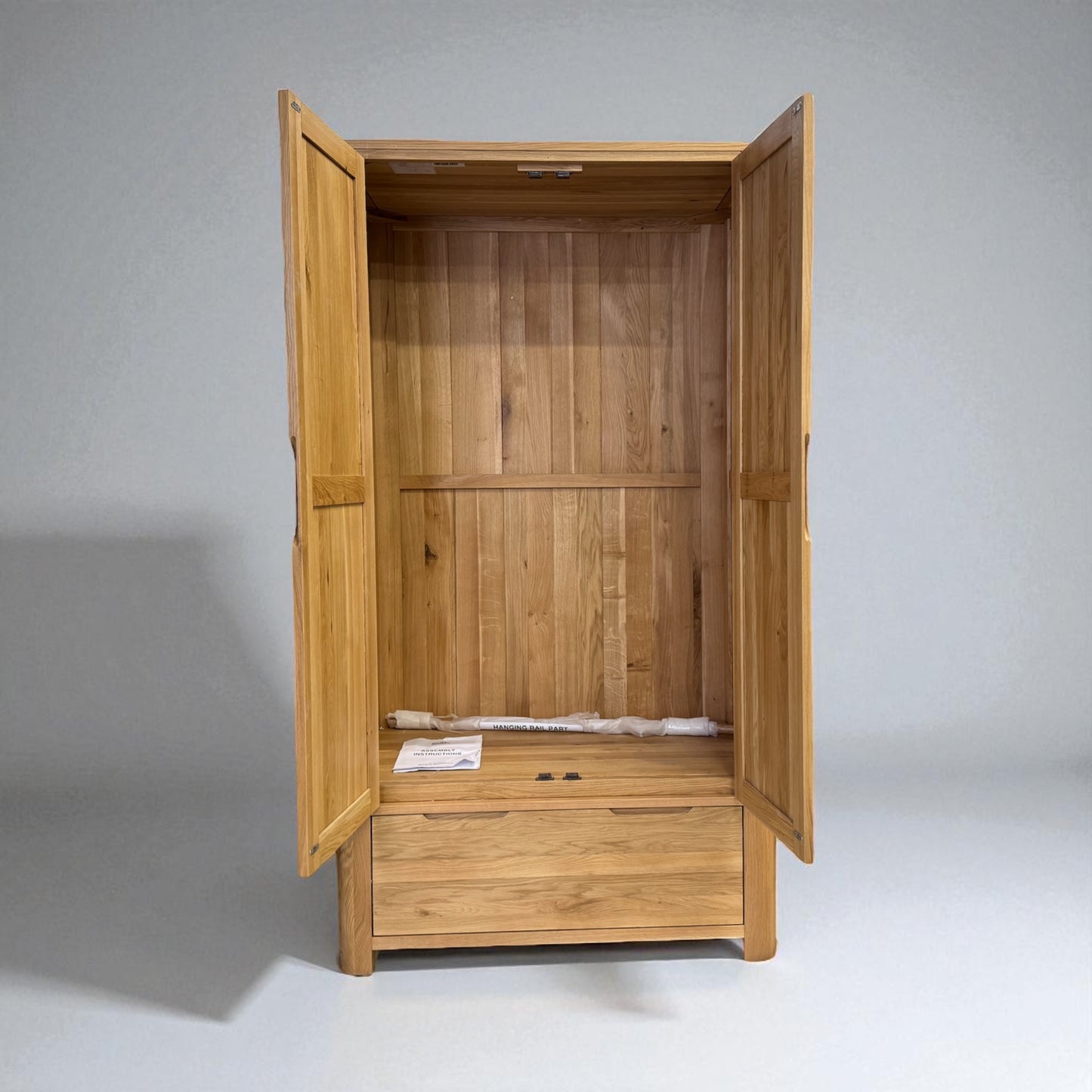 Natural Solid Oak Double Wardrobe Romsey Range From Oak Furnitureland RRP £939