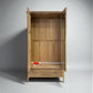 Light Natural Solid Oak Double Wardrobe with Full Sized Mirror, Newton Range From Oak Furnitureland RRP £999