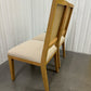 Oak & Rattan Back Chair with Fabric Covered Padded Seat, Set of 2