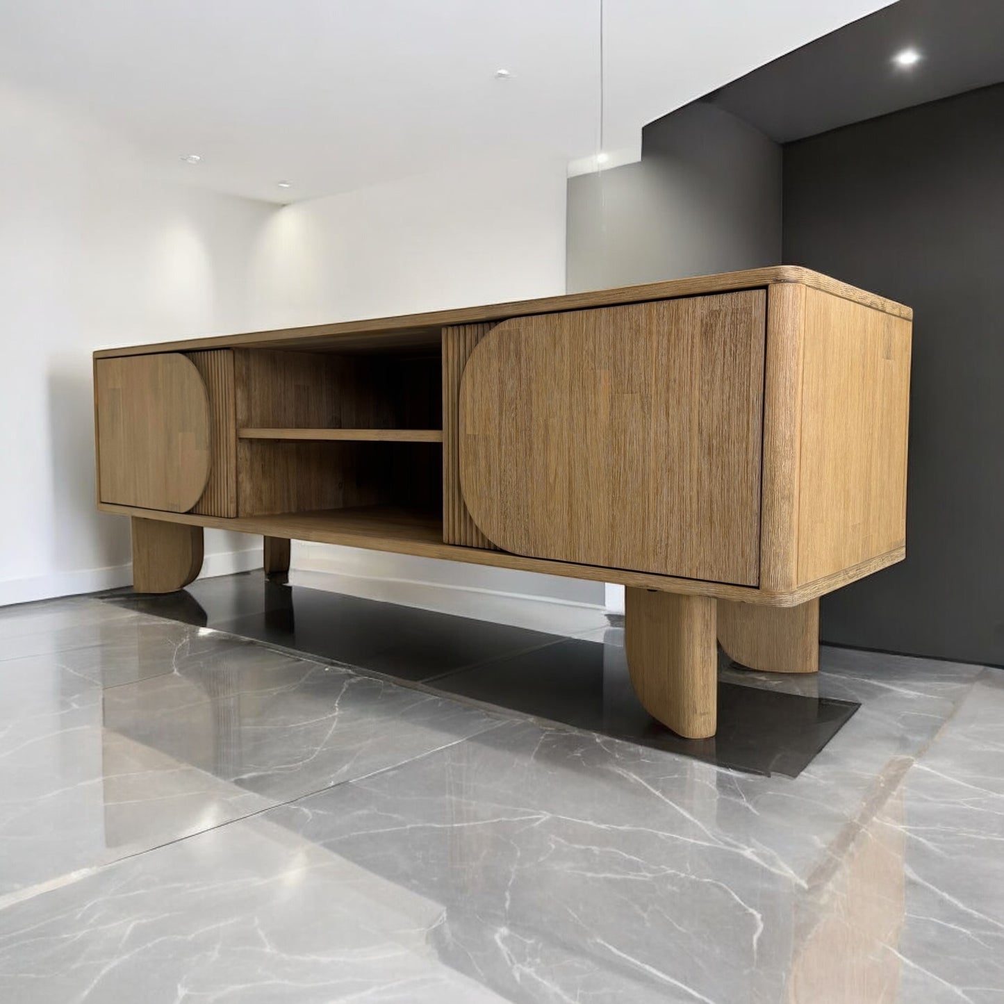 Solid Acacia Wood Extra Large TV Unit Okkio Range From Oak Furnitureland RRP £629
