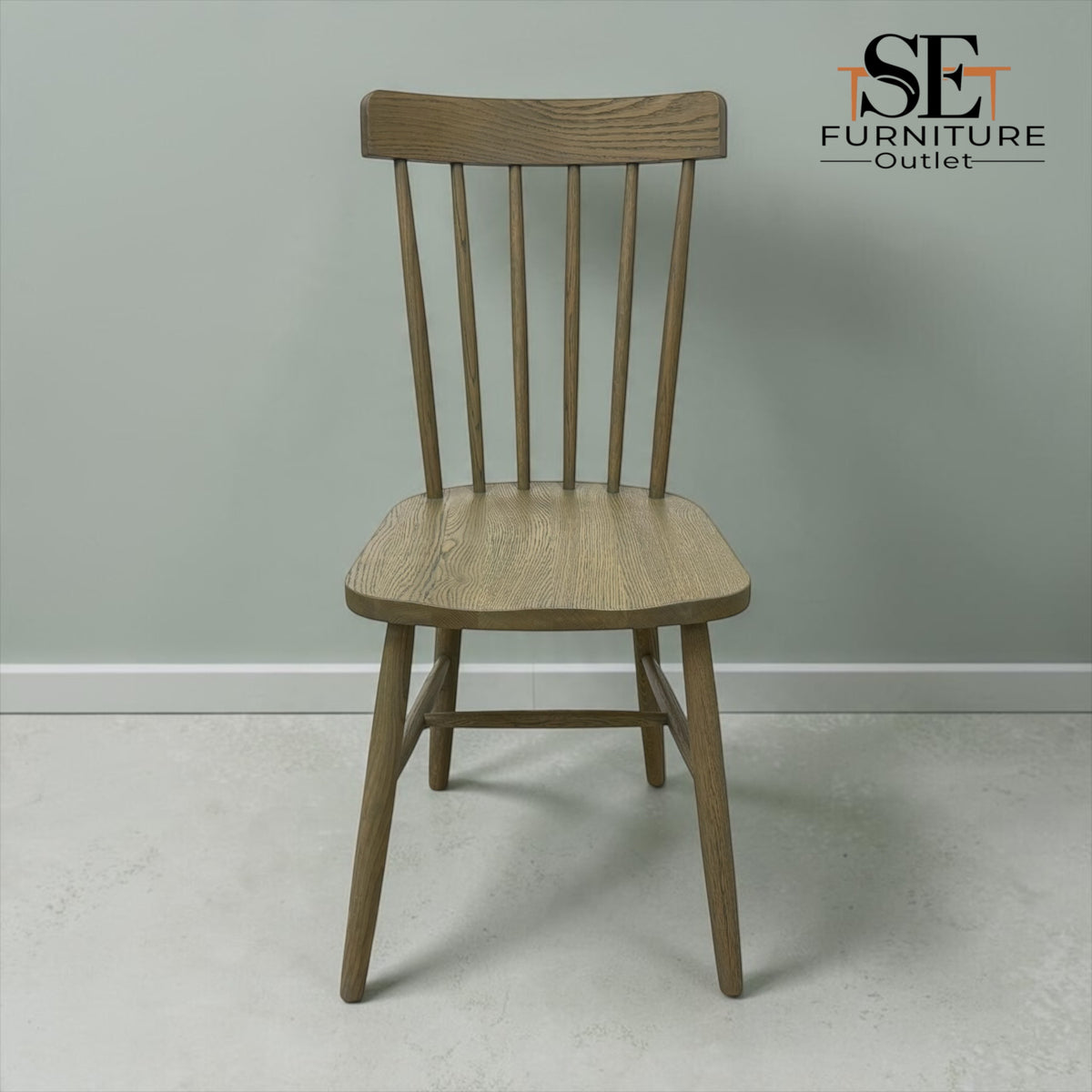 Set of 4 Solid Oak Spindleback Dining Chairs, Elkstone Smoked Oak Range, RRP £796