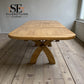 Natural Solid Oak Extending Dining Table, 10 to 12 Seater Hercules Range From Oak Furnitureland RRP £1099