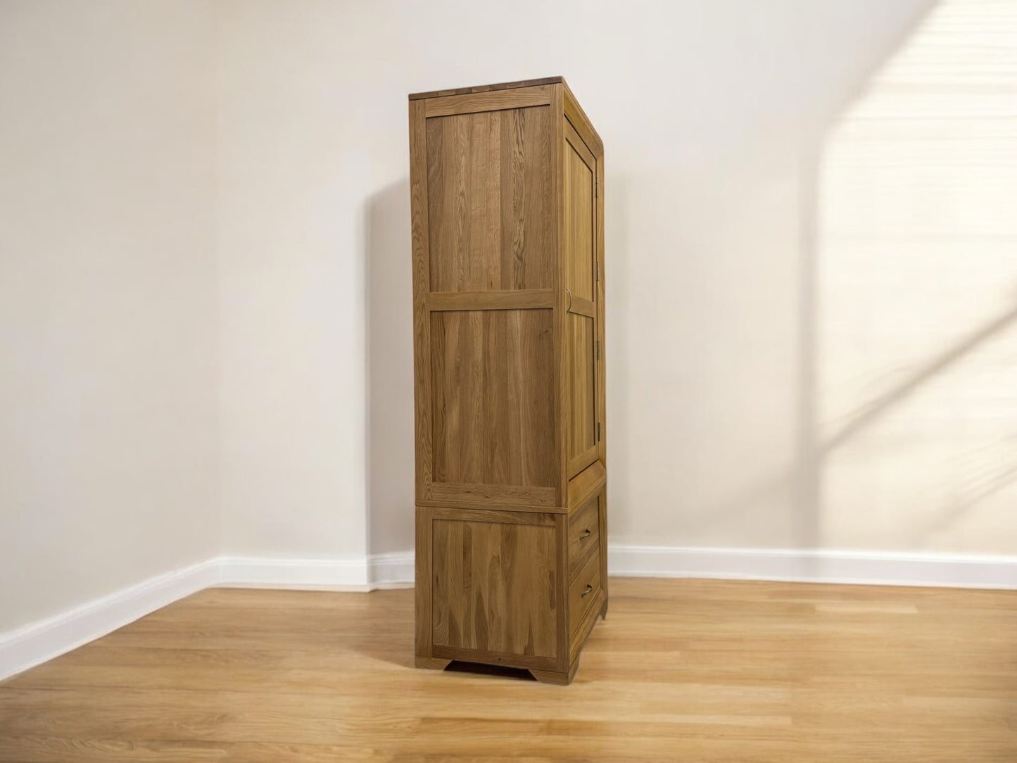Oak Furnitureland Natural Solid Oak Slim Kitchen Larder Bevel Range RRP £1049