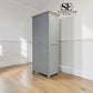 Oak Top & Solid Wood Frames Dove Grey Painted Utility Cupboard RRP £1100