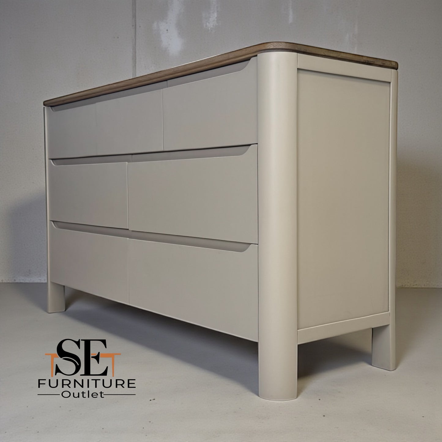 Smoked Oak & Painted 7 Drawer Chest Otto Range From Oak Furnitureland RRP £669