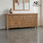 Smoked Oak 4-Door Sideboard with Chunky Oak Tops and Rounded Corners