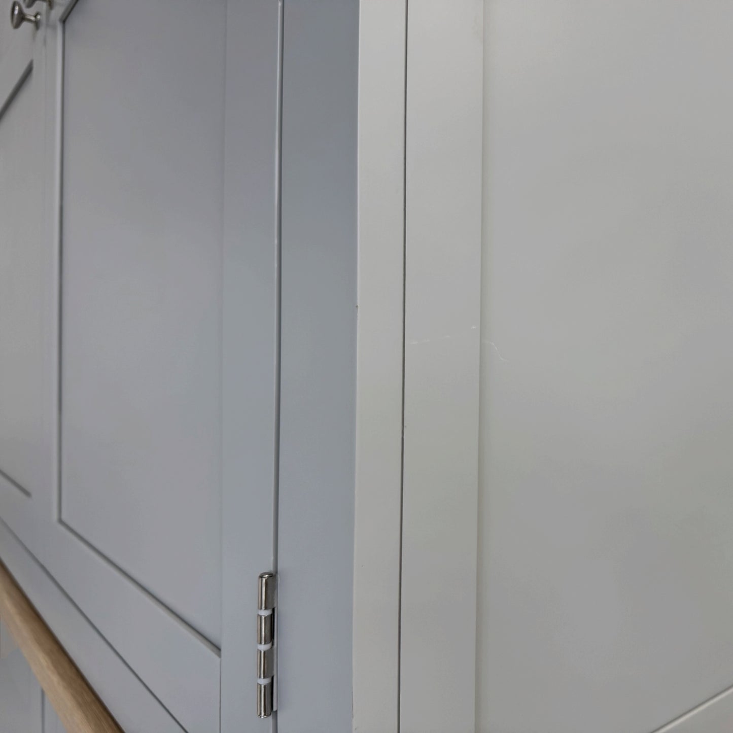 Solid Oak Top & Solid Wood Frames Hideaway Home Office, Chester Dove Grey Range RRP £1799