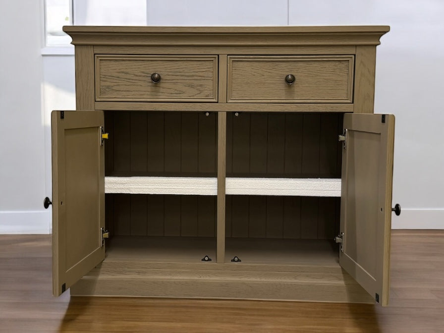 Weathered Solid Oak Small Sideboard Burleigh Range RRP £569