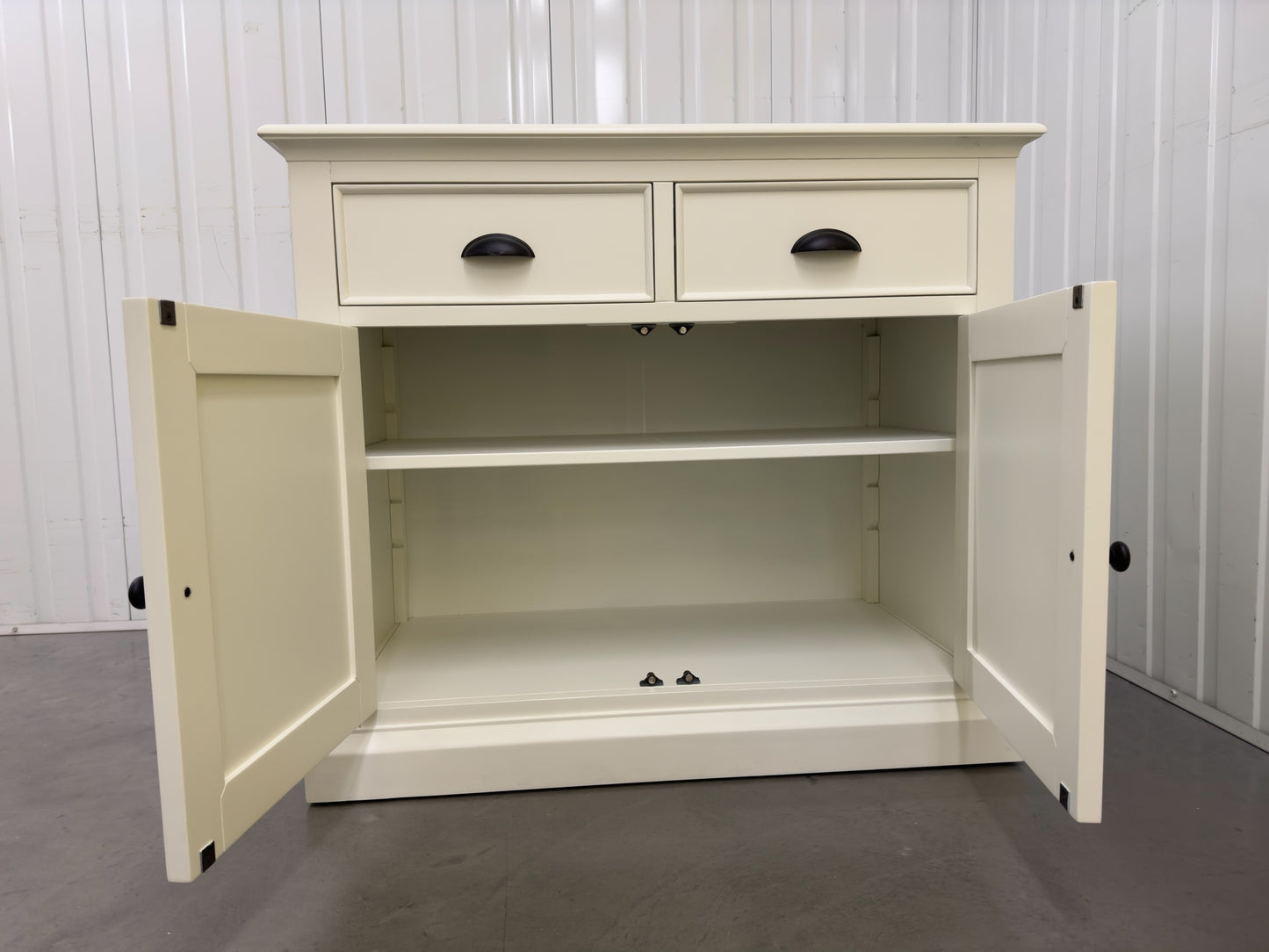 Solid Wood & Warm White Painted Panels 2 Door Sideboard RRP £499