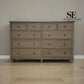 Smoked Solid Oak & Oak Veneer 10 Drawer Chest, Bibury Smoked Oak Range, RRP £1300