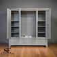 Solid Oak Top & Solid Wood Frames Quad Wardrobe, Chester Dove Grey Range RRP £1799