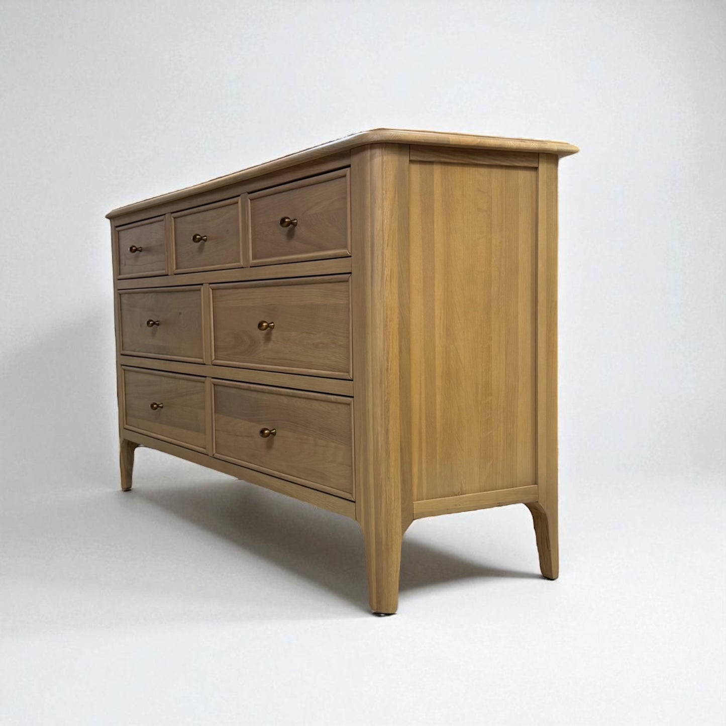 Light Natural Solid Oak 7 Drawer Chest, Newton Range From Oak Furnitureland RRP £679