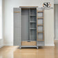Solid Oak Top & Solid Wood Frames Utility Cupboard from the Chester Dove Grey Range RRP £1099