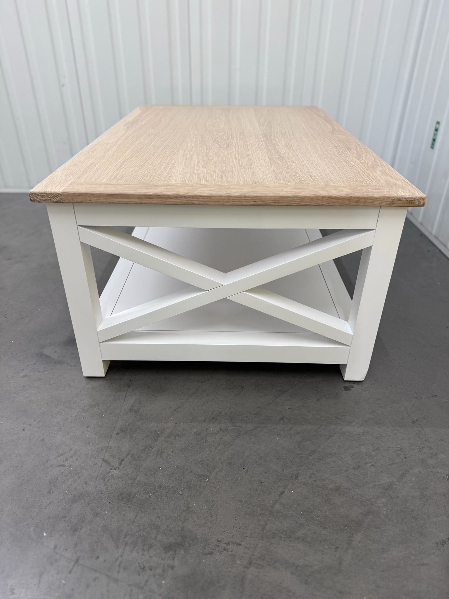 Cotswold Company White Wax Finished Oak Top & Pure White Painted Coffee Table RRP £450