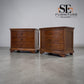 Set of 2 Solid Oak & Quality Oak Veneer Wide Bedside Tables from the Winchcombe Dark Oak Range, RRP £998