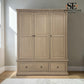 Weathered Oak Triple Wardrobe with Glass Mirror & Shelves, Burleigh Range From Oak Furnitureland RRP £1769