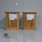 Set of 2 Natural Solid Oak Bedside Tables Brennan Range From Oak Furnitureland RRP £658