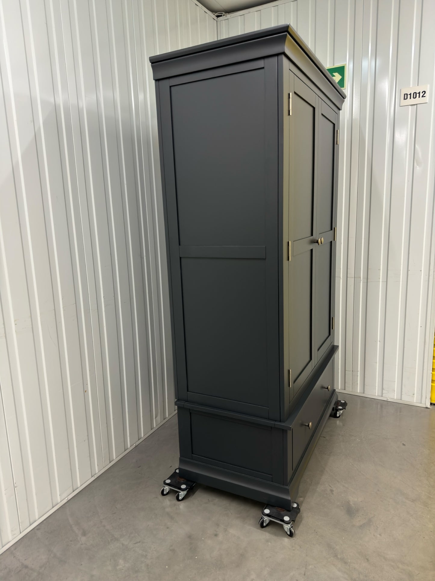 Solid Wood Frame & Dusky Black Painted Double Wardrobe RRP £749