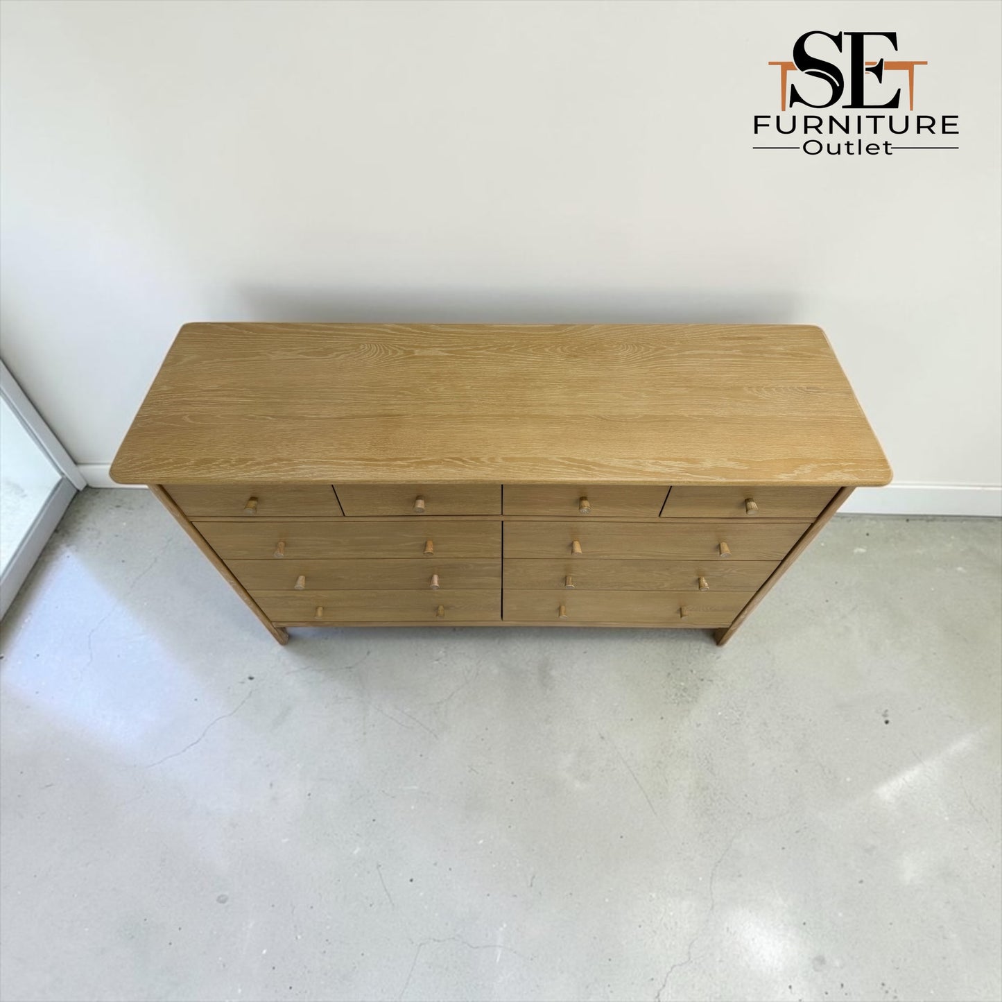 Solid Oak & Quality Oak Veneer White Wax Finish, 10-Drawer Chest, Berkeley Nordic Oak Range, RRP £999