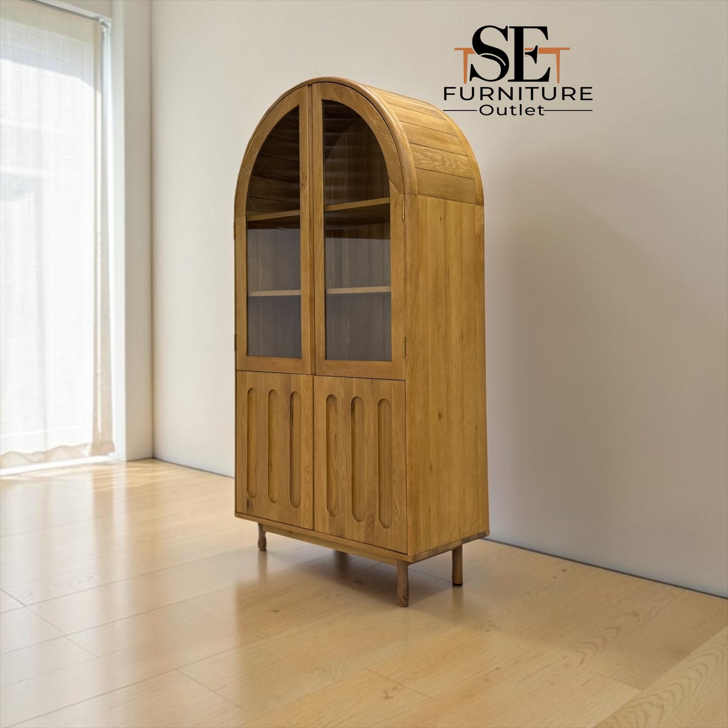 Natural Solid Oak Display Cabinet Belgrave Range From Oak Furnitureland RRP £1139