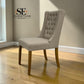 Set of 8 Winged Button Dining Chairs Stone Linen, Foxglove Range RRP £1592