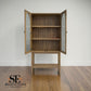Solid Acacia Wood Display/Drinks Cabinet with Glass Panel Doors From Oak Furnitureland