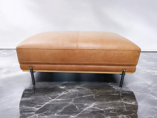 Oak Furnitureland Modish Vintage Tan Leather Footstool £599