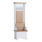 Oak Top & White Painted Hallway Cupboard with Shoe Storage Bench