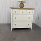 Cotswold Company White Wax Finished Oak Top & Pure White Painted 5 Drawer Chest RRP £425