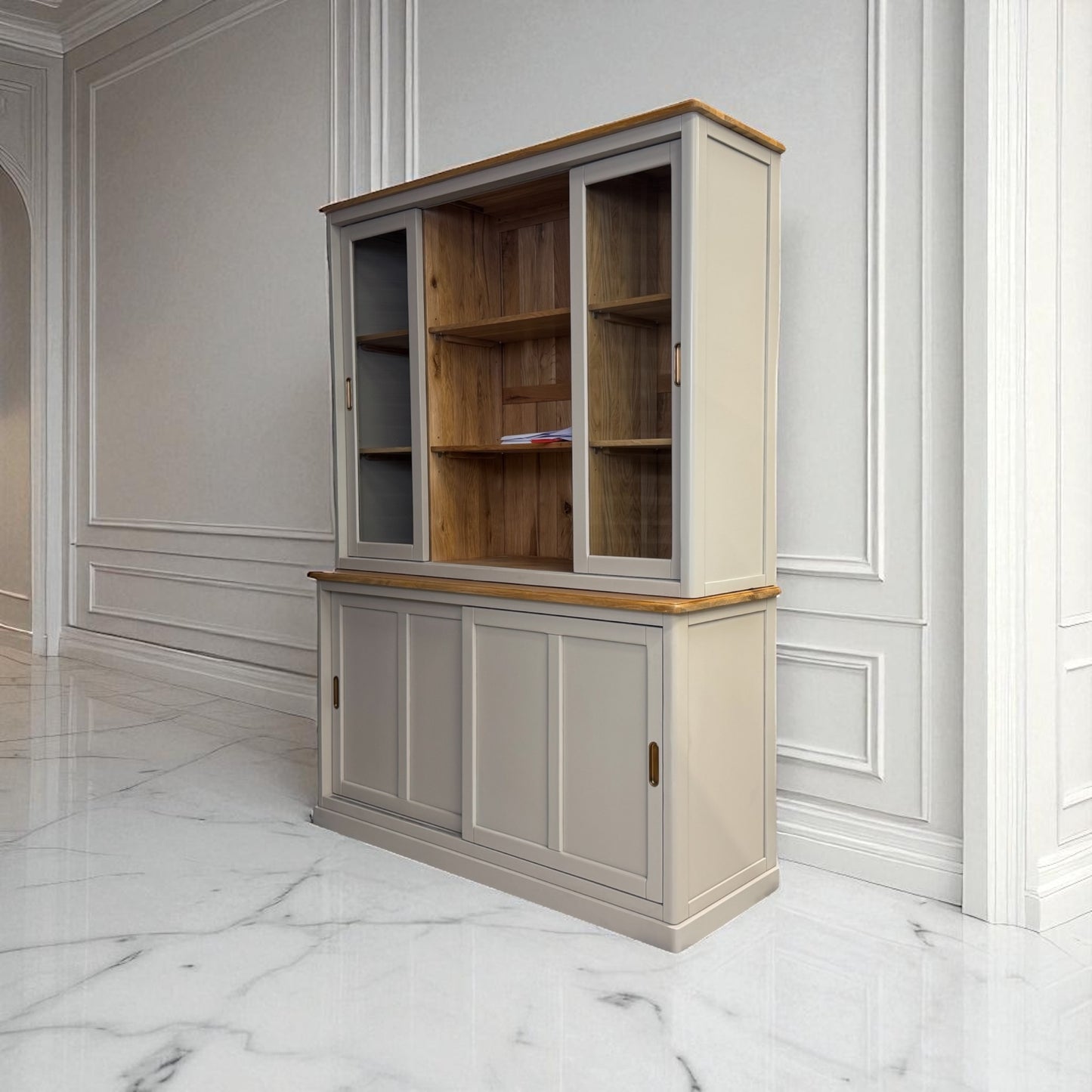 Natural Solid Oak & Painted Large Dresser Henley Range From Oak Furnitureland RRP £1389